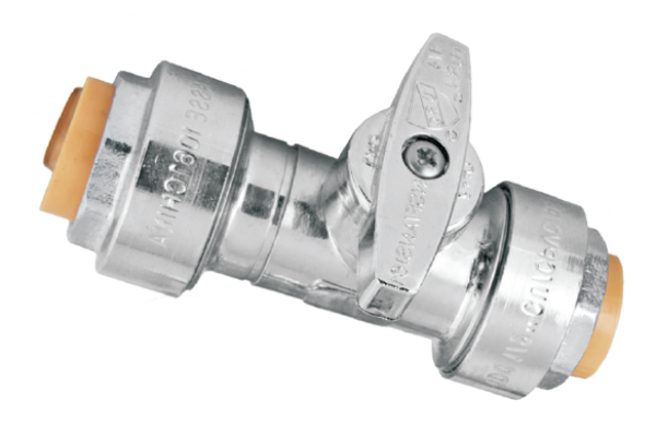 BMI 38904 Tope recto de 1/2"PF x 1/2"PF - Válvula cromada - 1/4 de vuelta - Sin plomo