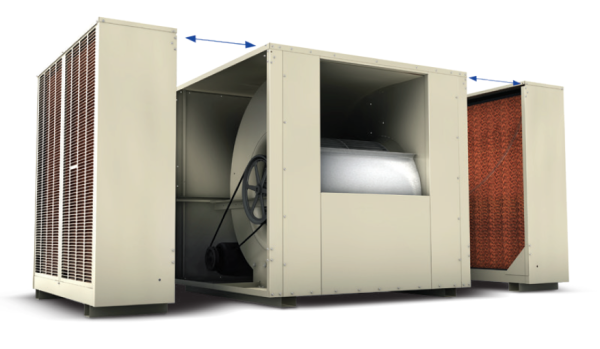Phoenix IS701-WS2080A(2) Gabinete enfriador evaporativo de medios rígidos industriales de descarga lateral con dos secciones húmedas de 8"