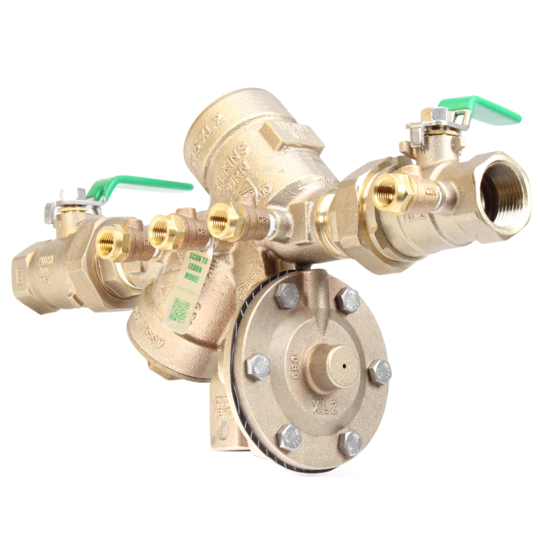 Zurn Wilkins 1-975XL2U 1" Reduced Pressure Principle Assembly Backflow Preventer With UNION BALL VALVES Lead-Free