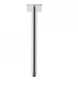 Duravit UV0670035U00 SHOWER ARM CEILING L= 12 3/4", SQUARE ESCUTCHEON