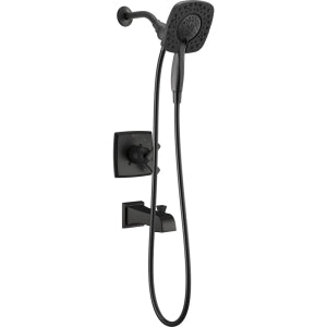 Delta T17464-Bl-I Black Tub/Shower Trim Single Lever With In2Ition Showerhead - Black