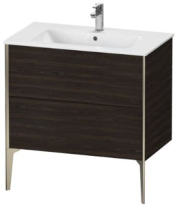 Duravit XV44820B269 XVIU TWO DRAWER FLOORSTANDING VANITY UNIT BRUSHED WALNUT