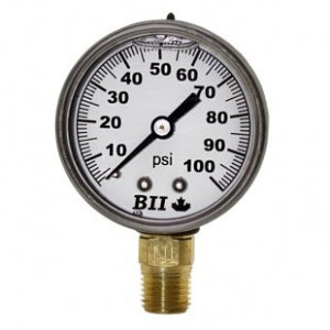 Boshart PG-100-GNL PRESSURE GAUGE LIQUID FILLED 2"DIAL, 0-100PSI, 1/4LM