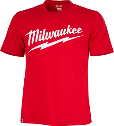 MILWAUKEE 607R-S SML HEAVY DUTY LOGO SHORT SLV T-SHIRT RED