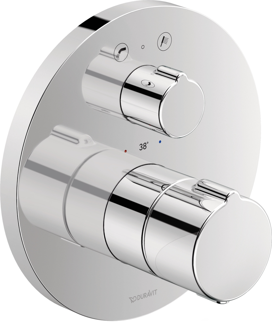 Duravit C15200014U10 C.1 THERMOSTATIC BATH TRIM FOR CONCEALED INSTALLATION, WITH SHUT-OFF AND DIVERTER VALVE