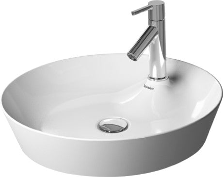 Duravit 23284800001 232848 CAPE COD 18 7/8" ROUND WASHBOWL, WITH INTERIOR SINGLE FAUCET HOLE, WITHOUT OVERFLOW