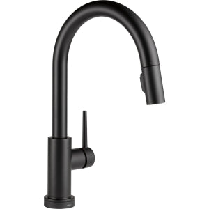 Delta 9159T-Bl-Dst Trinsic Matte Black Trinsic Single Handle Pull-Down Kitchen Faucet Featuring Touch2O(R) Technology