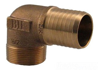 Boshart BME-125NL 1-1/4" BRASS R/B INSERTXMIP 90 ELBOW