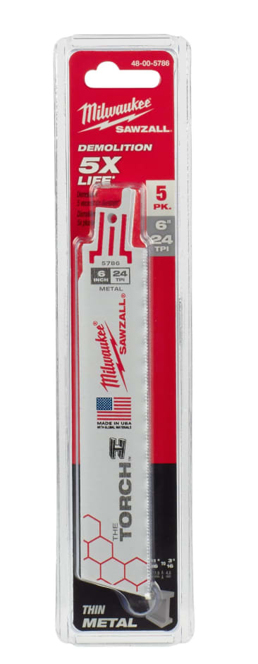 MILWAUKEE 48-00-5786 24T 6L TORCH BLADE (5PK)