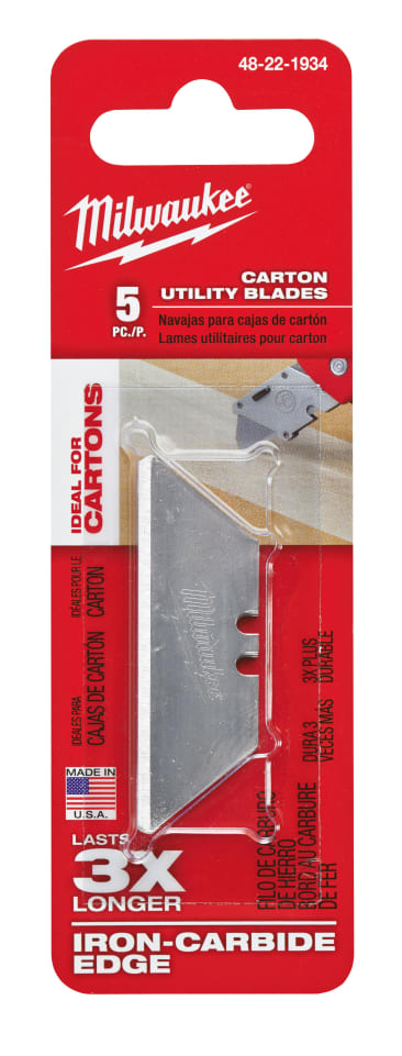 MILWAUKEE 48-22-1934 5PC CARTON UTILITY KNIFE BLADES