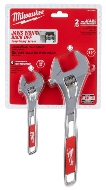 MILWAUKEE 48-22-7400 6IN AND 10IN ADJ WRENCH 2PK