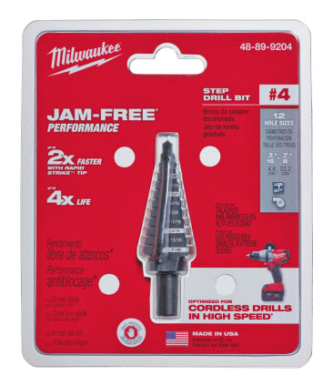 MILWAUKEE 48-89-9204 STEP BIT 3/16IN - 7/8IN