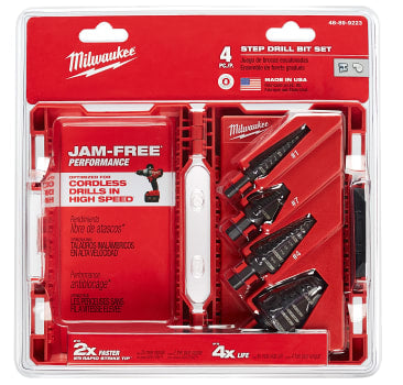 MILWAUKEE 48-89-9223 4PC STEP DRILL BIT SET