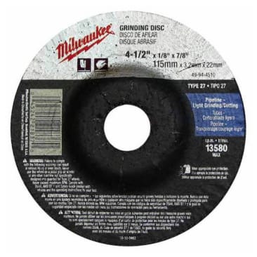 MILWAUKEE 49-94-4520 GRINDING WHEEL 4-1/2IN