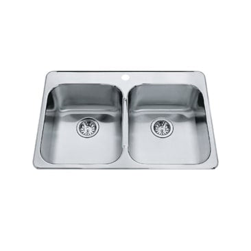 Kindred KIL QDL2031-7-1 DOUBLE BOWL 1-HOLE SS SINK