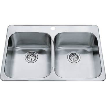 Kindred KIL QDL2031-8-1 DBL BOWL SS SINK 1-H