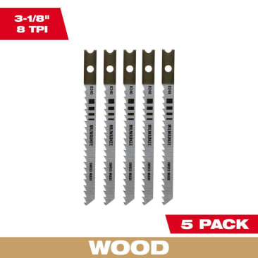 MILWAUKEE 48-42-0240 JIG SAW BL GEN PU 8T 3-1/8L (5/PK)