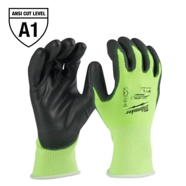 MILWAUKEE 48-73-8912 LRG CUT 1 HIGH VIS GLOVES (PAIR)