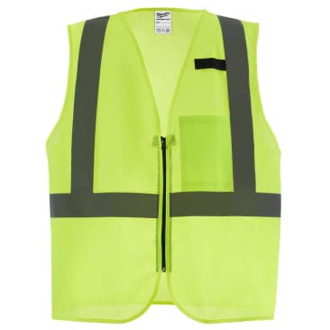 MILWAUKEE 48-73-2252 LRG/XL CLASS 2 HIGH VISIBILITY YELLOW MESH ONE POCKET SAFETY VEST (CSA)