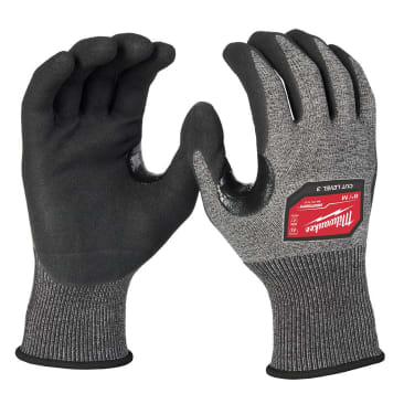 MILWAUKEE 48-73-7131E MED CUT LEVEL 3 HIGH-DEXTERITY NITRILE DIPPED GLOVES