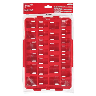 MILWAUKEE 49-66-6834 SHOCKWAVE IMP 1/2 DR 27PC SAE TRAY -RED