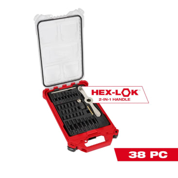 MILWAUKEE 49-22-5603 38PC METRIC TAP & DIE PACKOUT SET WITH HEX-LOK 2-IN-1 HANDLE