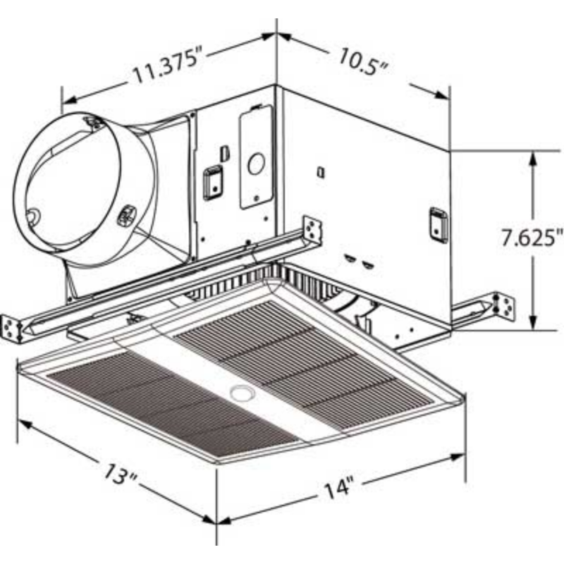 CFM TF140-EC 6" Duct Tranquil Bathroom Fan, Multi-Speed EC Motor, 80-110-140 CFM