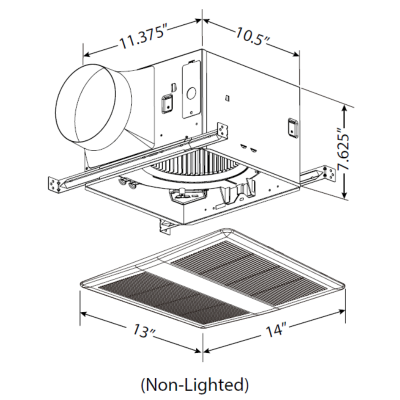 CFM TF200 6" Tranquil Bathroom Fan 200 CFM