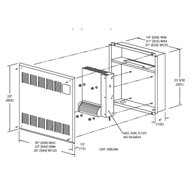 Beacon-Morris W120 Twin-Flo III Recessed Wall Cabinet Kit