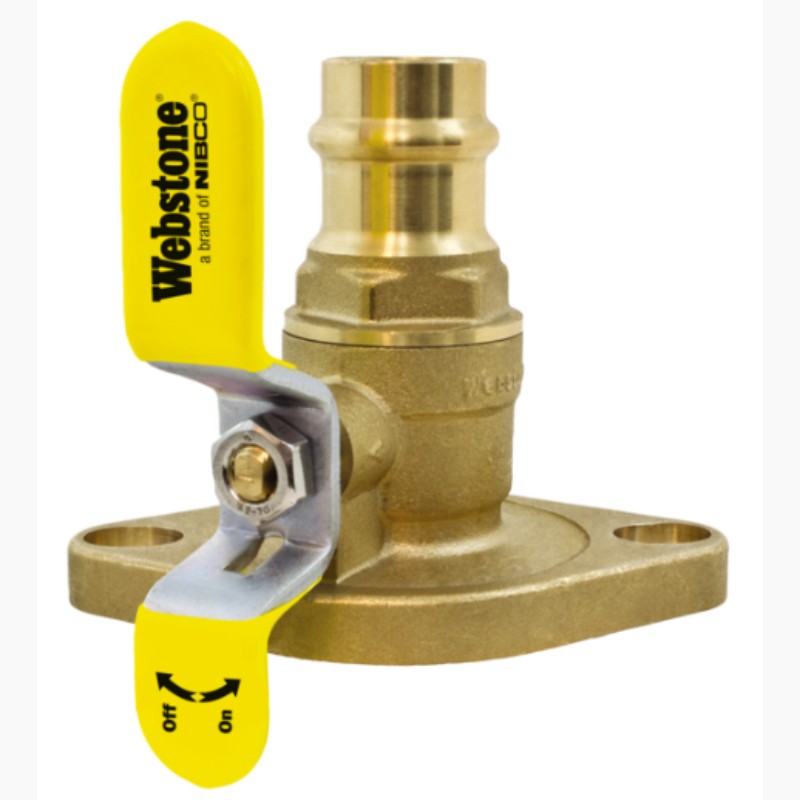 Webstone 3/4 Press x Pump Flange, Full Port Brass Ball Valve H-81403HV