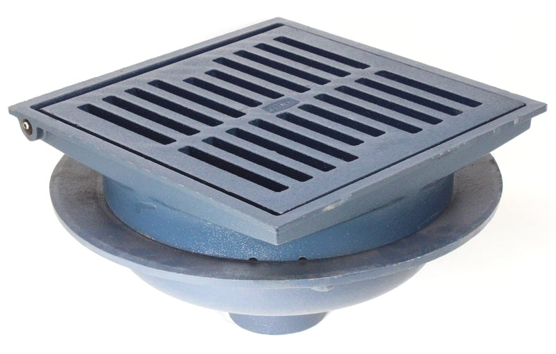 Zurn Z610-H 12" Square Heavy-Duty Floor Drain with Hinged Grate