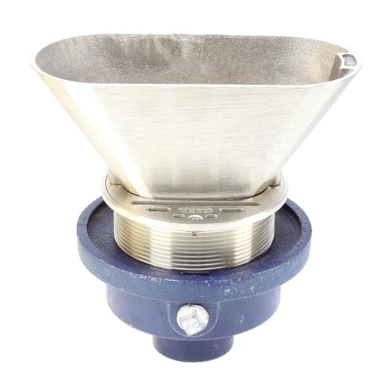 Zurn ZN211-BF-P Non-Membrane Funnel Floor Drain w/ Medium Duty Round Nickel Bronze Strainer and 3-1/2" x 9" Oval Funnel