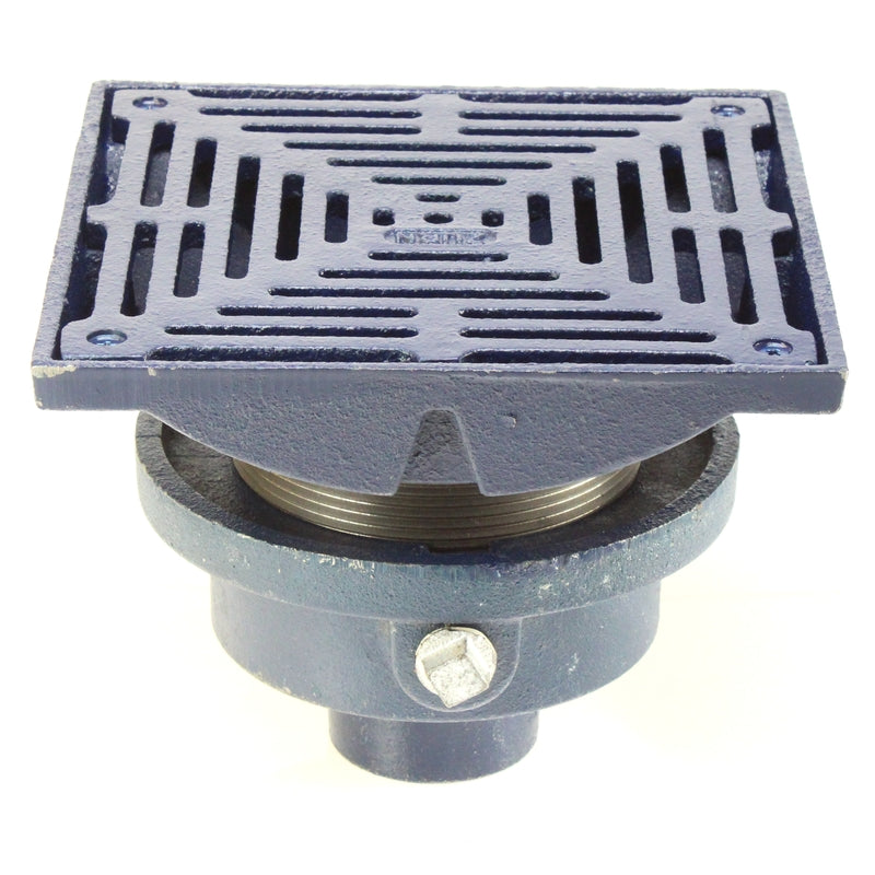 Zurn ZX211-8Y-P Non-Membrane Floor Drain w/ Heavy-Duty 8" Square Cast Iron Strainer