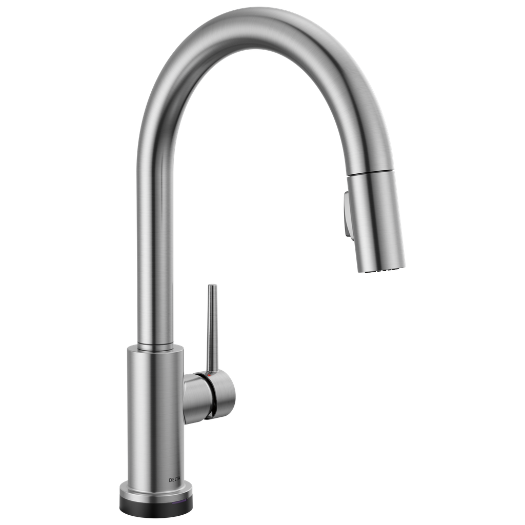 Delta 9159T-Ar-Dst Trinsic Arctic Stainless Trinsic Single Handle Pull-Down Kitchen Faucet Featuring Touch2O(R) Technology