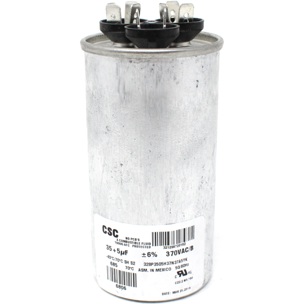 Coleman 02423998700 Single Oval Run Capacitor, 35/5MFD, 370V