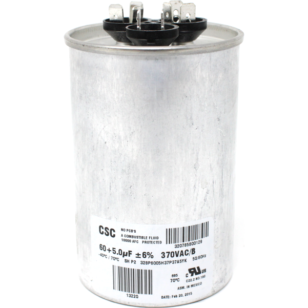 Coleman 02425033700 Dual Round Run Capacitor, 60/5MFD, 370V