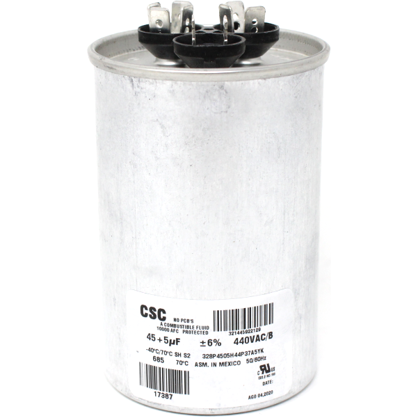 Coleman 02425120700 Round Start Capacitor, 45/5MFD, 440V