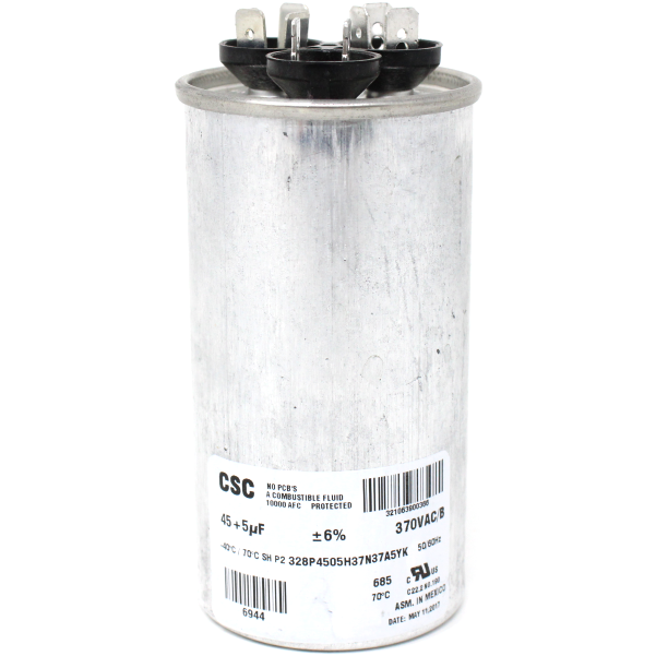 Coleman 02425895700 Round Dual Run Capacitor, 40/5MFD, 370V