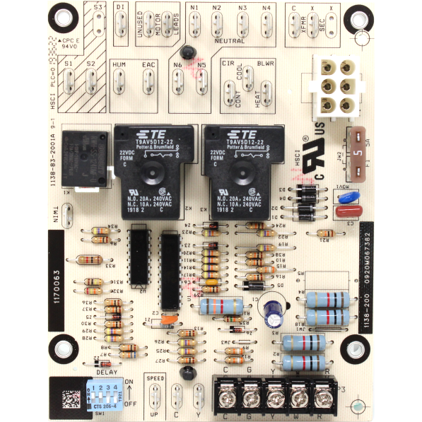 Tempstar 1170063 Circuit Board / Fan Timer Control 85/135VAC