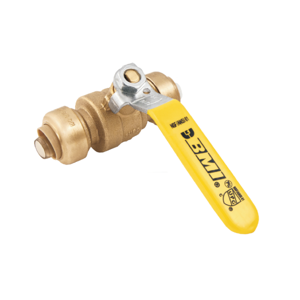 BMI 1" Brass Push-Fit Ball Valve Fitting Item 38606