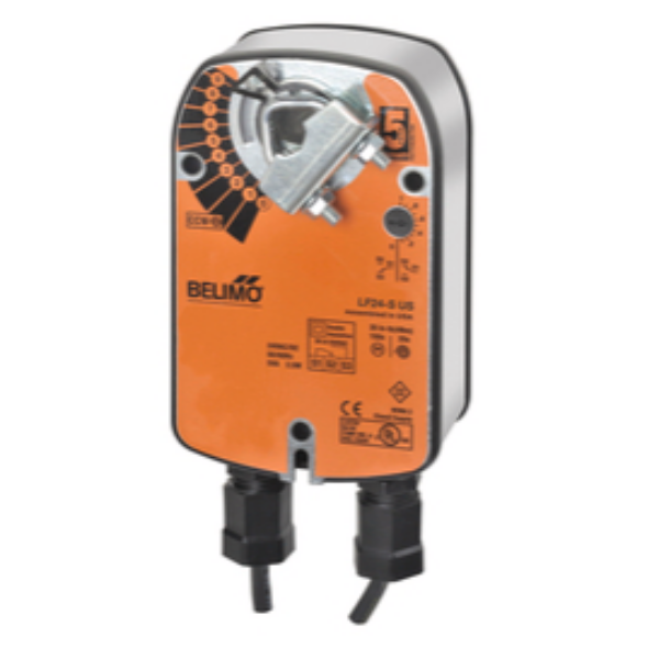 Belimo LF24-S Damper Actuator, 35 in-lb [4 Nm], Spring return, AC/DC 24 V, On/Off, 1 x SPDT