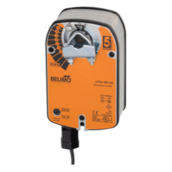 Belimo LF24-SR Damper Actuator, 35 in-lb [4 Nm], Spring return, AC/DC 24 V, 2..10V, Modulating