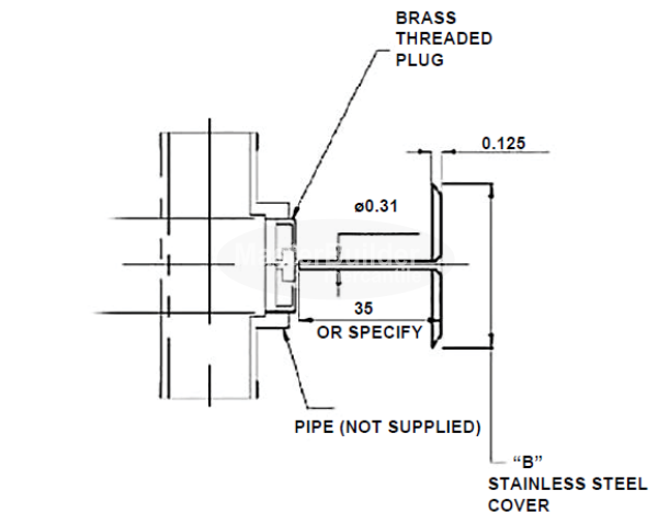 MIFAB C1430-RD Series Bronze Threaded Stack Cleanout w/ Round Stainless Steel Smooth Access Cover