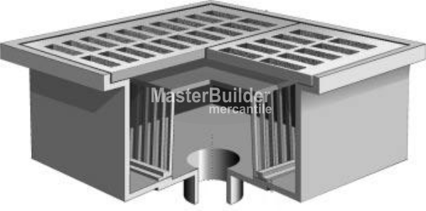 MIFAB F1580 24" x 24" x 17" Heavy-Duty Deep Sump Area Drain with Bottom Outlet