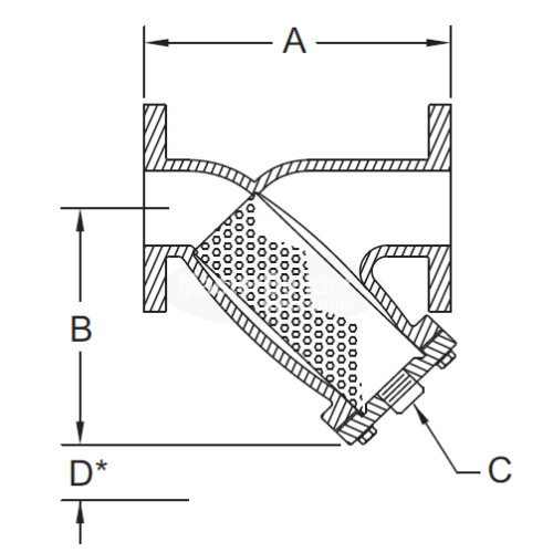 Zurn Wilkins 12IN-FSC 12" Wye Strainer Cast Iron FDA Epoxy Coated Flanged Lead-Free4-FSC 4"