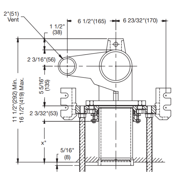 WATTS ISCA-121 Industry Standard Single Vertical Adjustable Water Closet Carrier