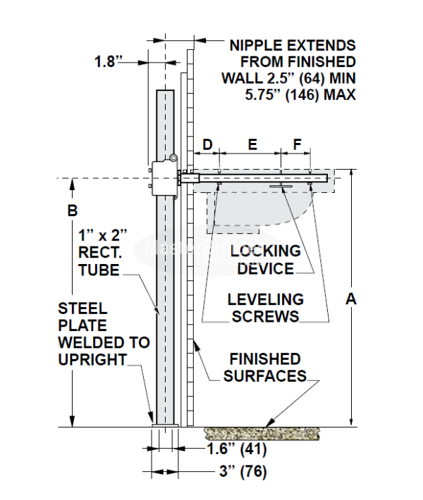 MIFAB MC-41 Lavatory Fixture Carrier with Adjustable Concealed Arms