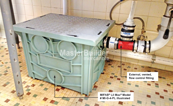 Mifab MI-G-6-PL Lil Max 35 GPM 70 Lbs. Capacity HDPE Grease Interceptor