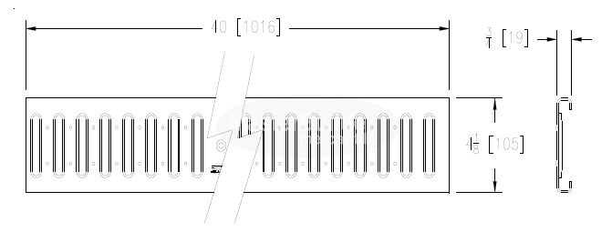 Zurn P4-FS 4-1/8" Wide Fabricated Stainless Steel Slotted Grate