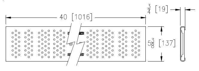 Zurn P6-PG40 6" Wide Fabricated Galvanized Steel Perforated Grate Class A